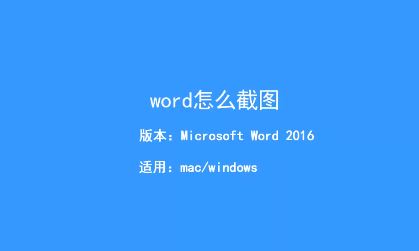 Word怎么截图?Word文档使用快捷键截图的操作方法