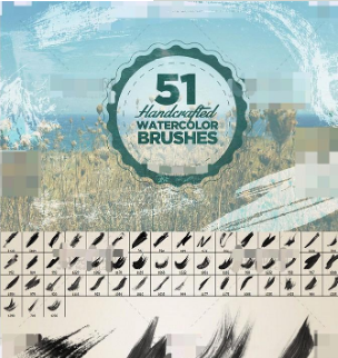 Photoshop中国风毛笔笔刷下载