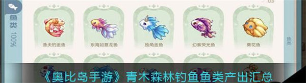 奥比岛手游青木森林可以钓什么鱼