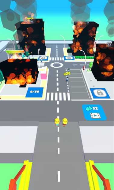 消防员奔跑拯救城市