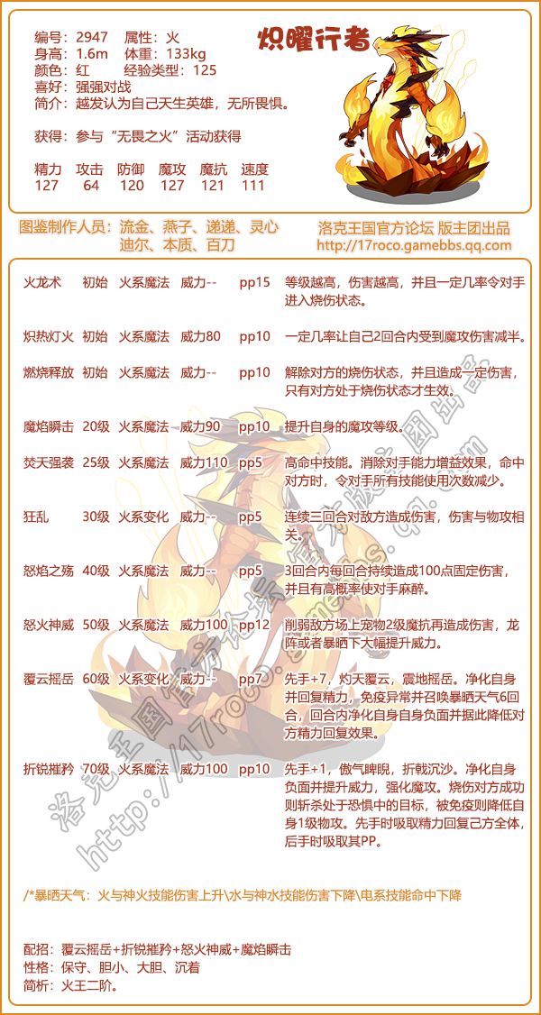 《洛克王国》炽曜行者配招推荐