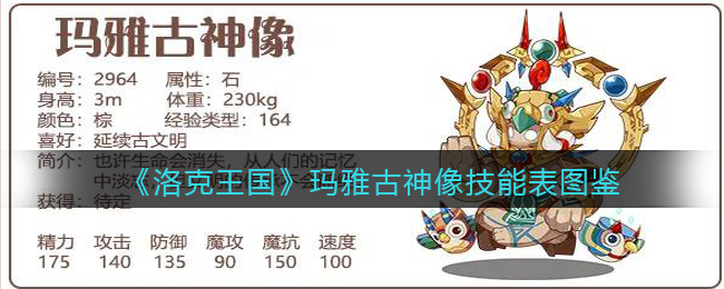 洛克王国玛雅古神像技能表图鉴