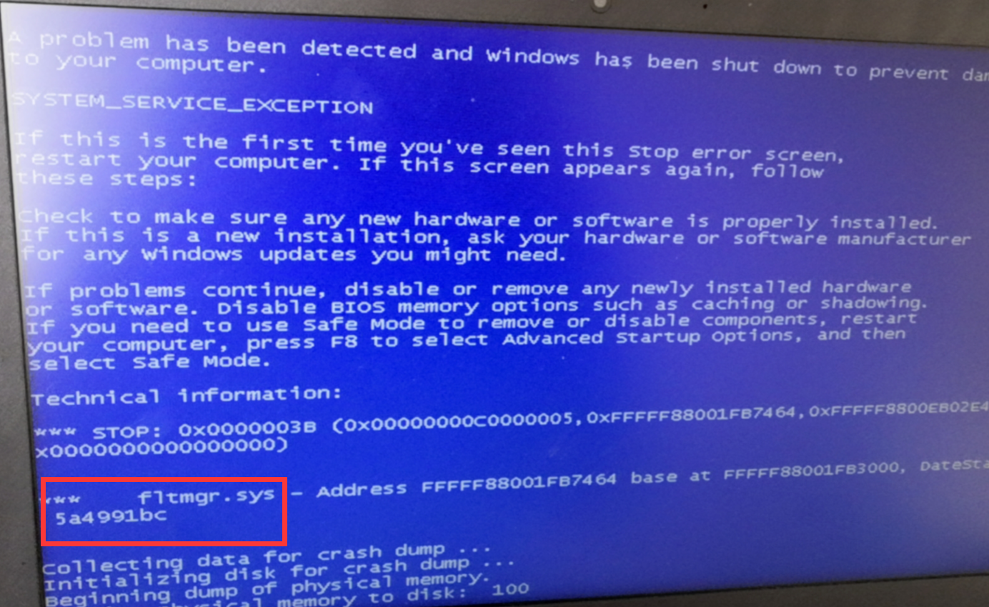 fltmgr.sys蓝屏